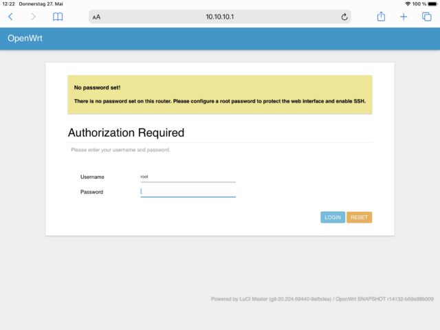Fertig: Ihr müsst nur noch ein Root-Passwort vergeben.